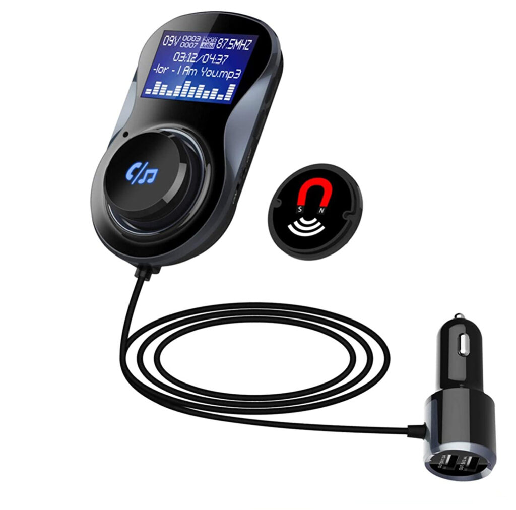 Meikel Bluetooth Fmトランスミッター カーオーディオ ワイヤレスmp3プレーヤー ハンズフリー 通話対応 Bluetooth対応 Lcdディスプレイ マグネット装着キット